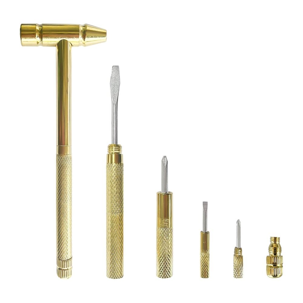 5-in-1 Small Hammer with Interchangeable Screwdriver Tips – Versatile Repair Tool