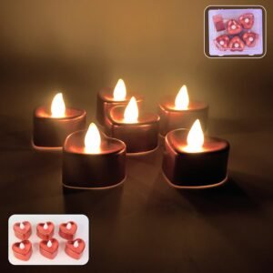 Heart Shape LED Flameless Candles – Romantic Safe Decorative Set