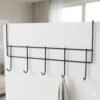 HookHangerOrganizer-05.jpg Over the Door Metal Hook Rack – Space Saving 5 Hook Organizer