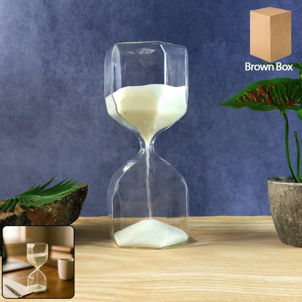 Hourglass-WOSKU-01.jpg Glass Hourglass Timer – Elegant 2.5-Minute Visual Focus Timer
