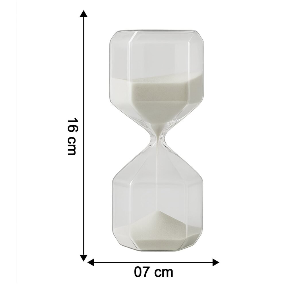 Hourglass-size.jpg Glass Hourglass Timer – Elegant 2.5-Minute Visual Focus Timer