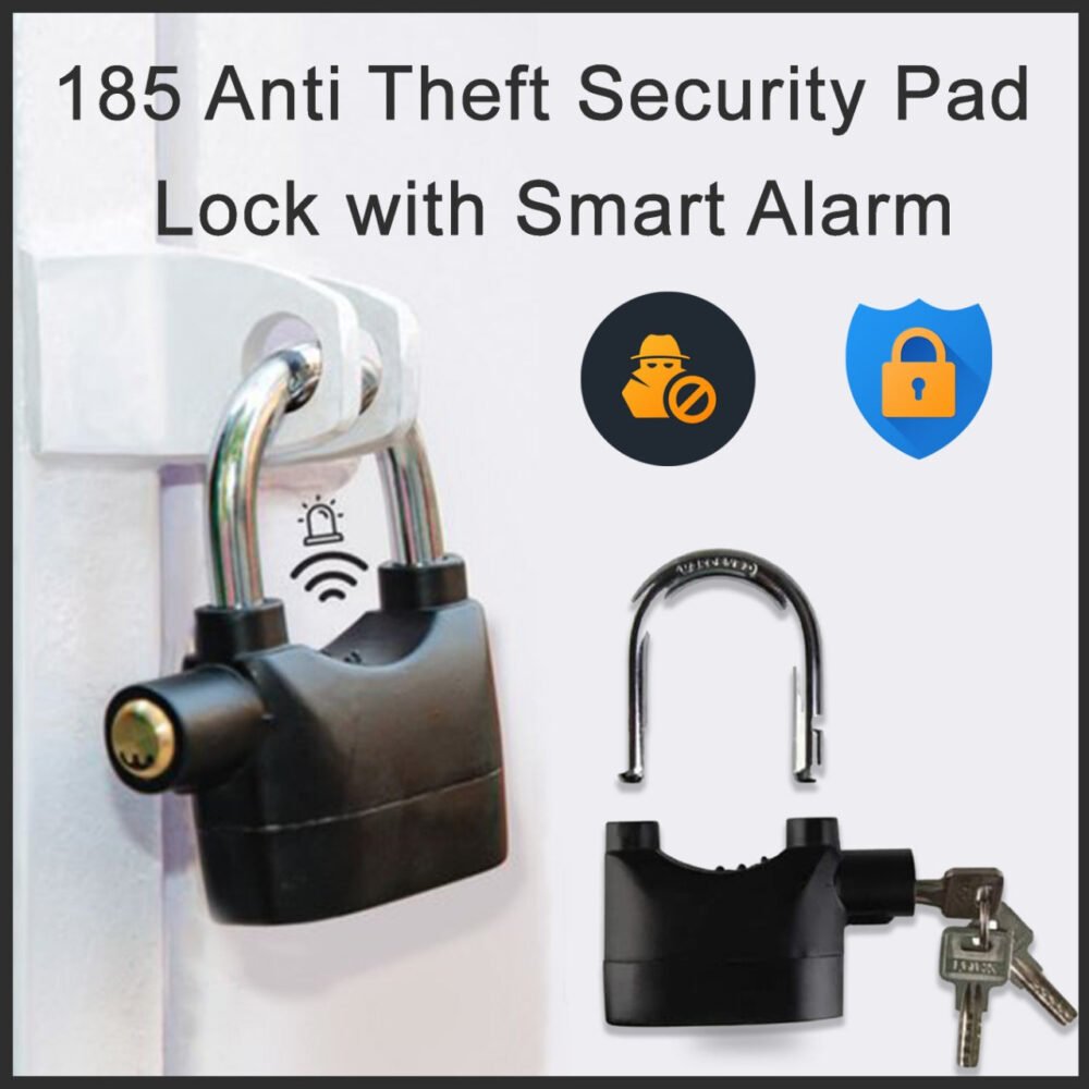 Anti Theft Pad Lock – Heavy Duty with 110dB Smart Alarm