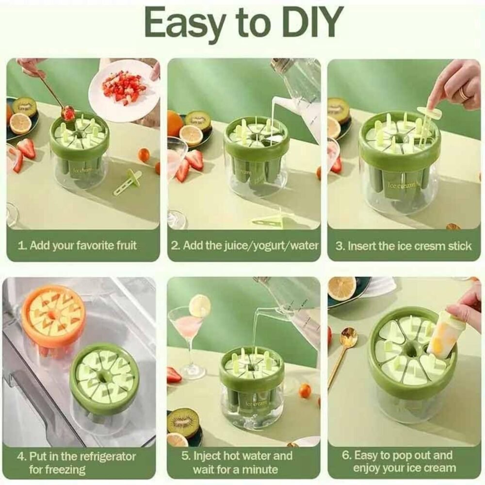 IceCreamMolds-05.jpg Plastic Ice Candy Maker – Reusable 8 Mold Set for Summer Treats