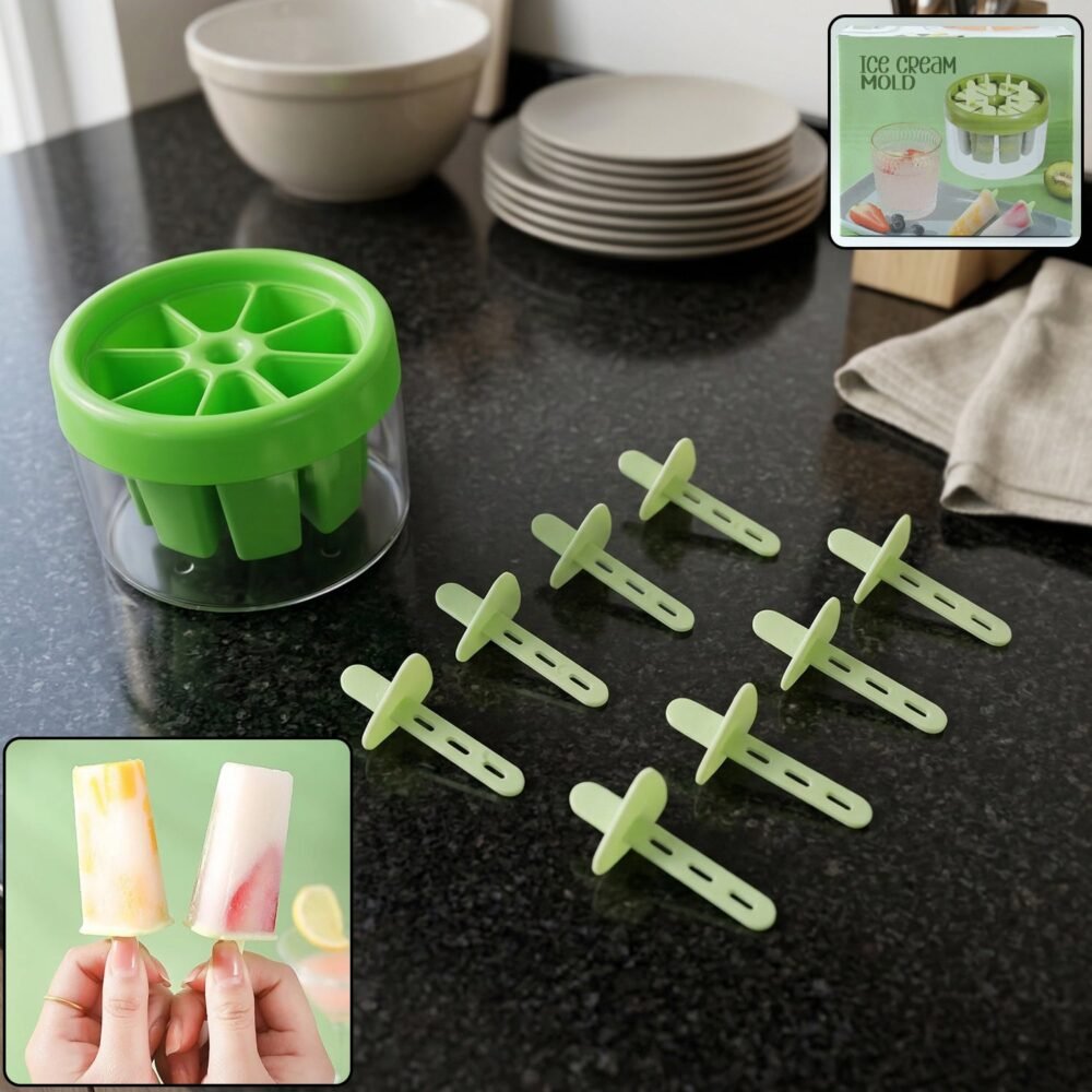 IceCreamMolds-WOSKU-01.jpg Plastic Ice Candy Maker – Reusable 8 Mold Set for Summer Treats