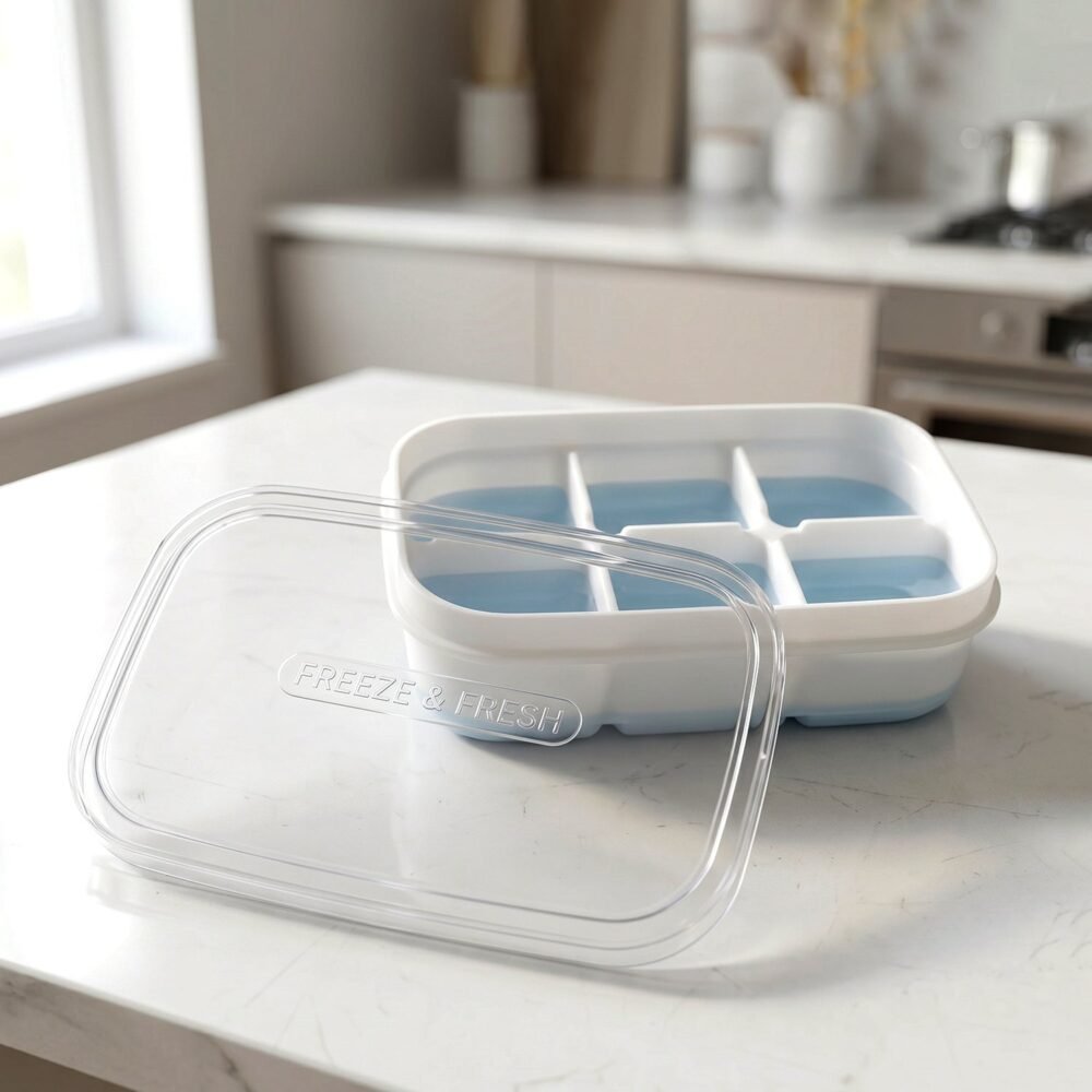 Mini Plastic 6-Cavity Ice Cube Tray – Space-Saving & Reusable