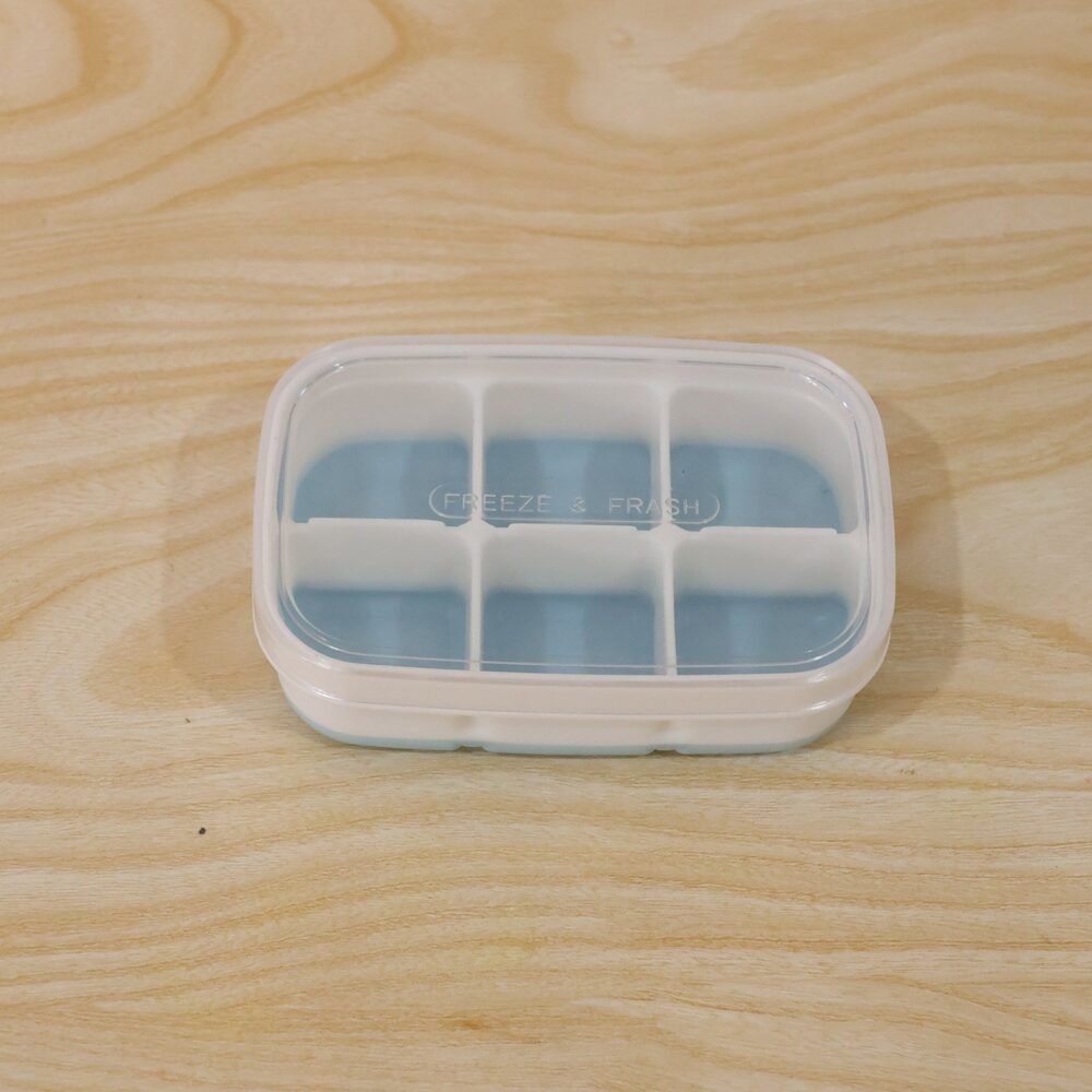 Mini Plastic 6-Cavity Ice Cube Tray – Space-Saving & Reusable