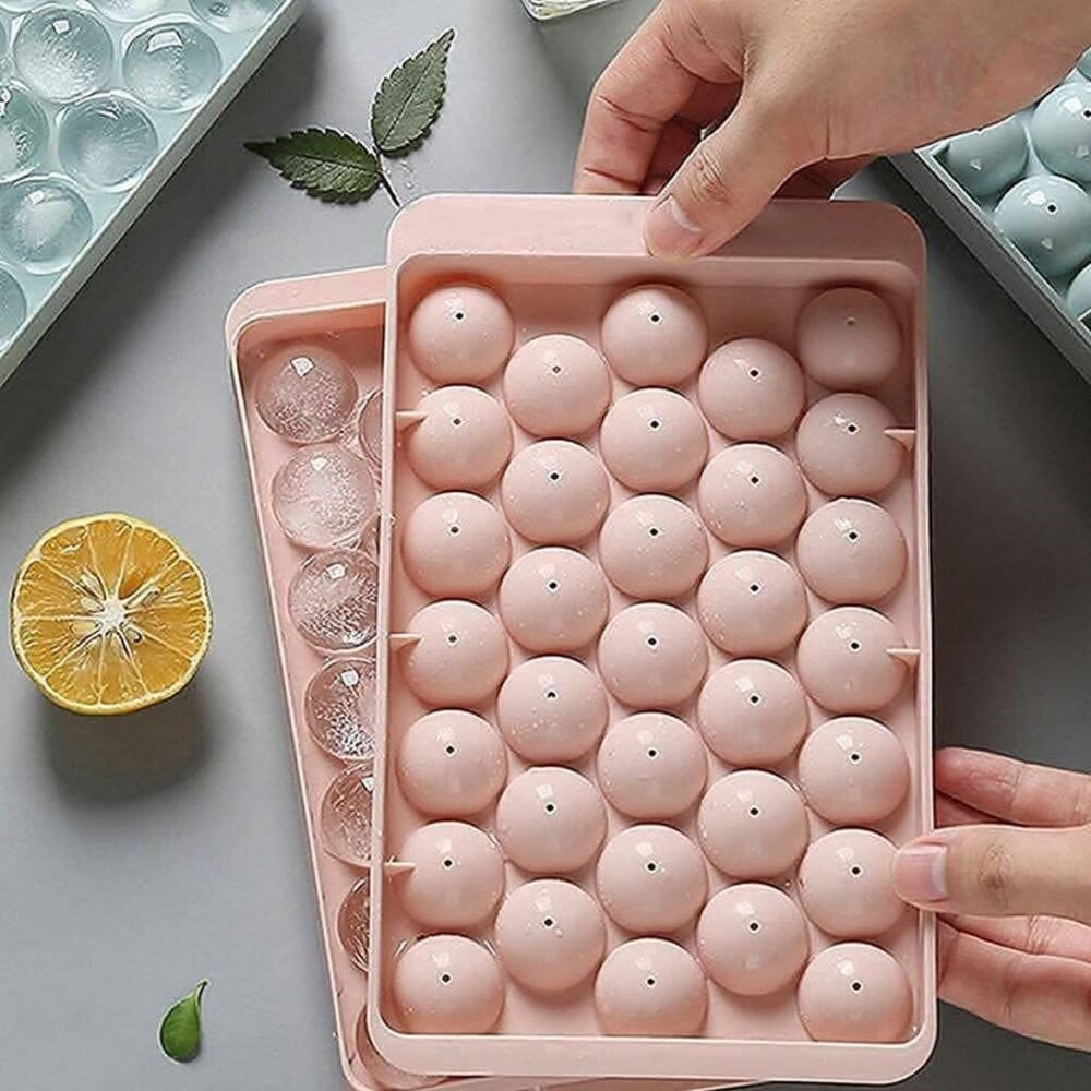 IceTray-03.jpg Plastic Ball Ice Cube Tray – Durable & Easy Release with Lid