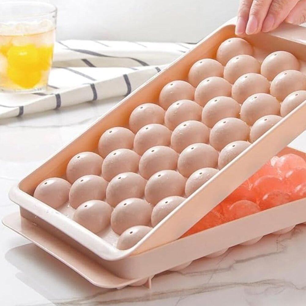 IceTray-06.jpg Plastic Ball Ice Cube Tray – Durable & Easy Release with Lid