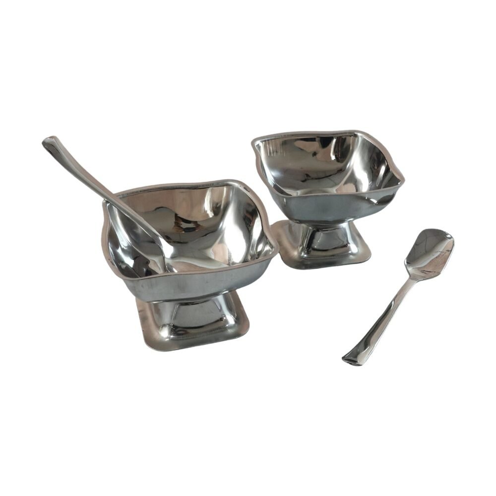 Stainless Steel Ice Cream Cup Set – Elegant 6-Piece Dessert Bowls