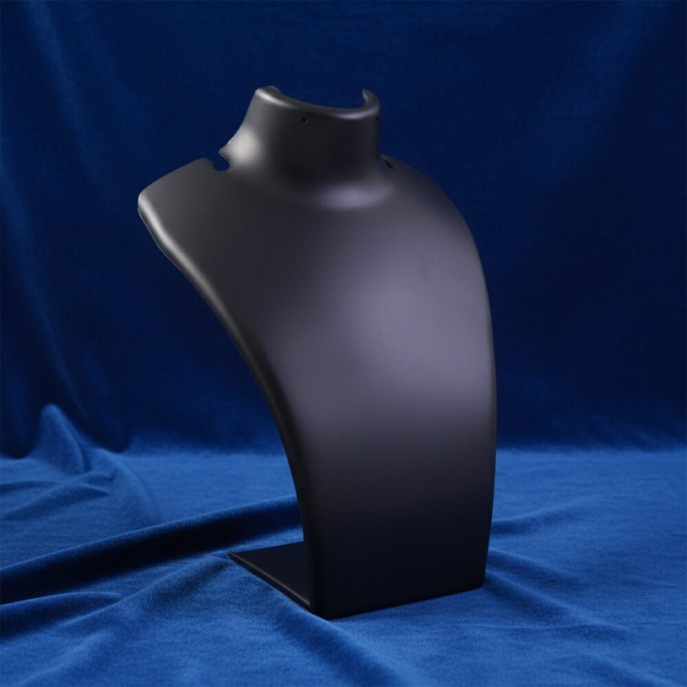 JewelleryStandHolder-06.jpg Necklace Display Stand – Premium Black Mannequin Bust 15x11 cm