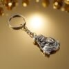 Silver Finish Bal Krishna Metal Keychain – Elegant Devotional Charm