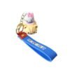 Cartoon Cat Silicone Keychain – Cute Soft Key Holder with Wrist Strap
