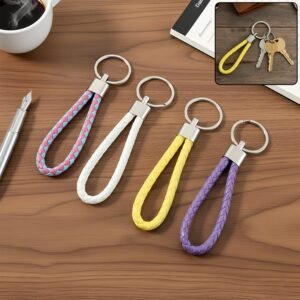 Braided Loop Keychain Set – Stylish 4-Piece Key Organizer