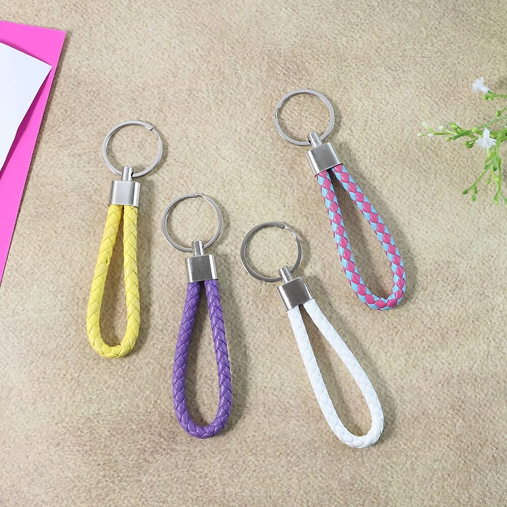 Braided Loop Keychain Set – Stylish 4-Piece Key Organizer