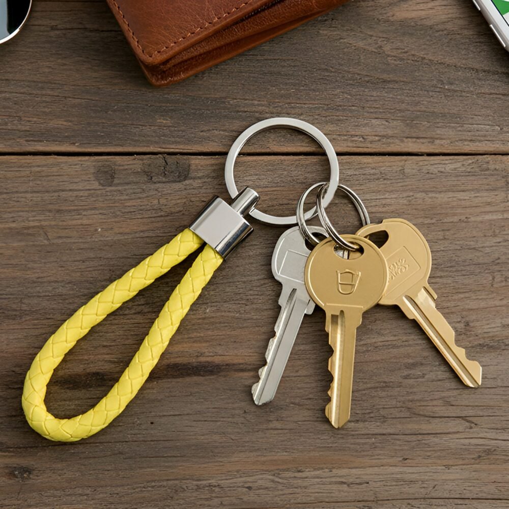 Braided Loop Keychain Set – Stylish 4-Piece Key Organizer