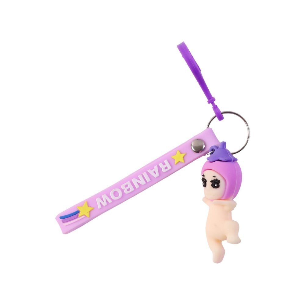 Baby Doll Silicone Keychain – Soft Cute Cartoon Charm