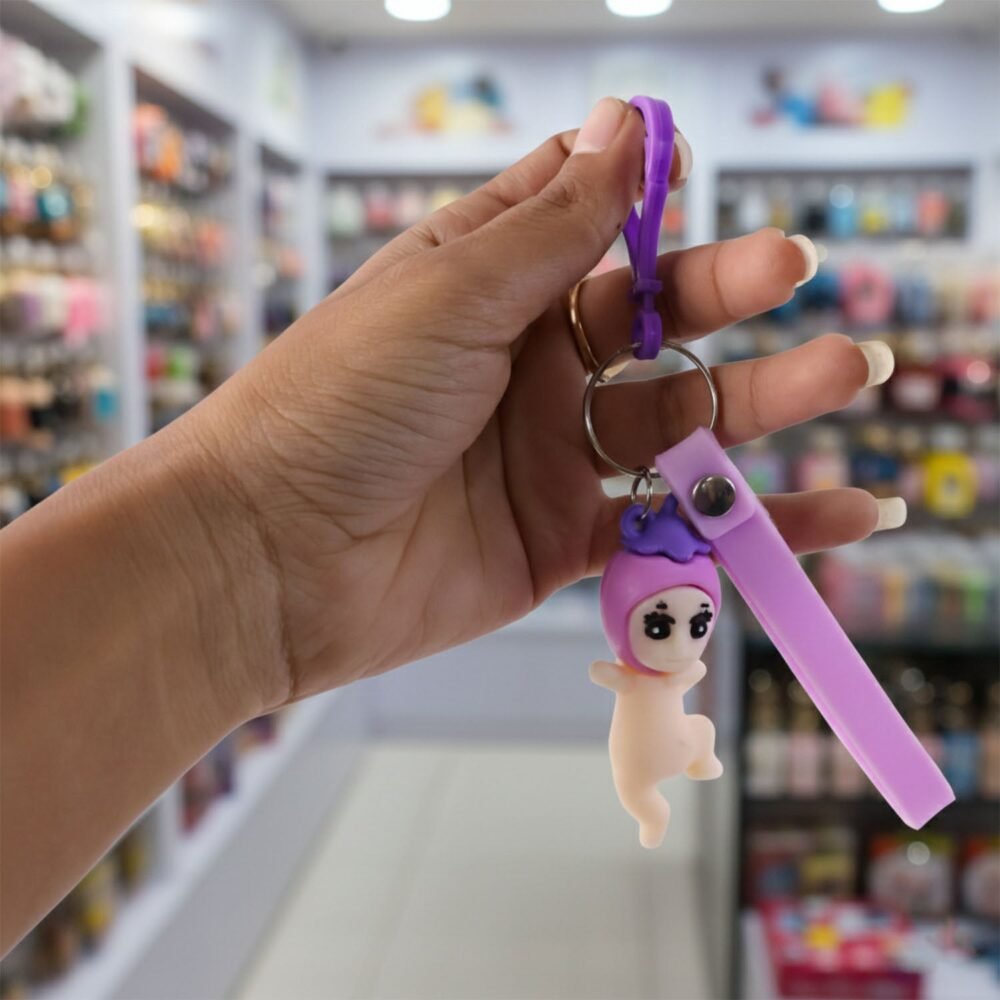 Baby Doll Silicone Keychain – Soft Cute Cartoon Charm