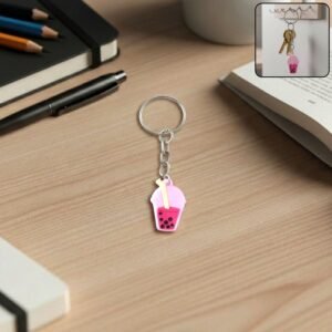 Keychain04-WOSKU-01.jpg Bubble Tea Keychain – Cute Mini Cup Charm for Bags & Keys
