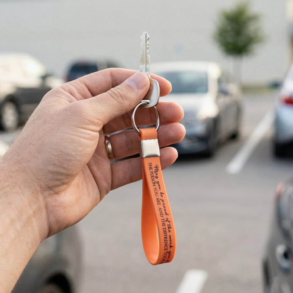 Silicone Wrist Strap Keychain – Durable & Lightweight for Daily Use