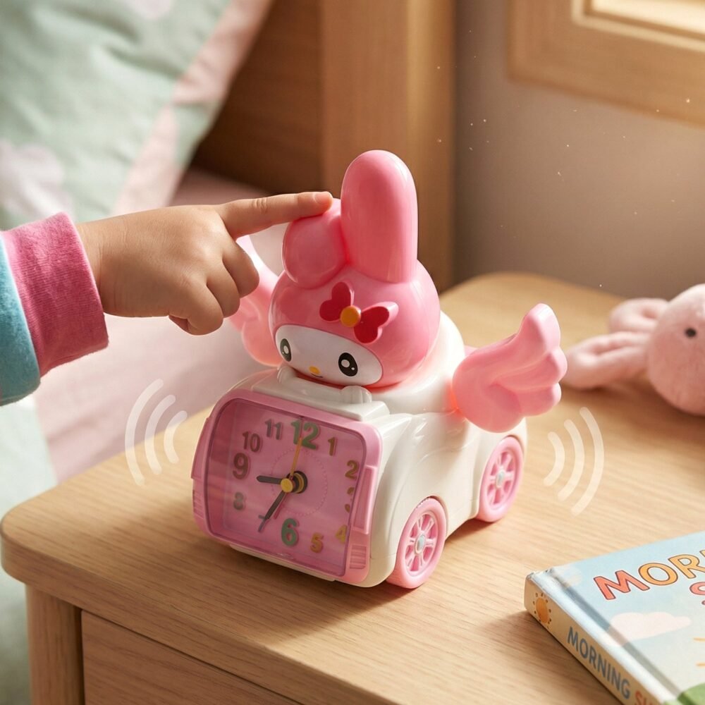 Kids-Alarm-Clock-with-Car-Shape-3.jpg Kids Alarm Clock – Fun Cartoon Bunny Car Design for Bedrooms