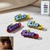 Kiss Text Hair Clip Set – Trendy 4-Piece Decorative Hair Accessories