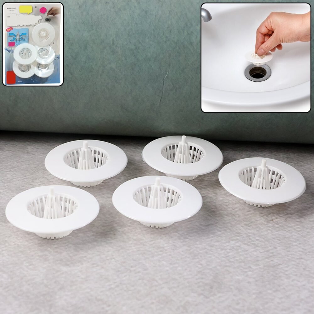 Sink Drain Hair Catcher – 5 Pcs Multipurpose Strainer Filters