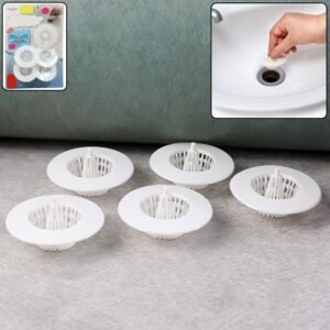 Sink Drain Hair Catcher – 5 Pcs Multipurpose Strainer Filters