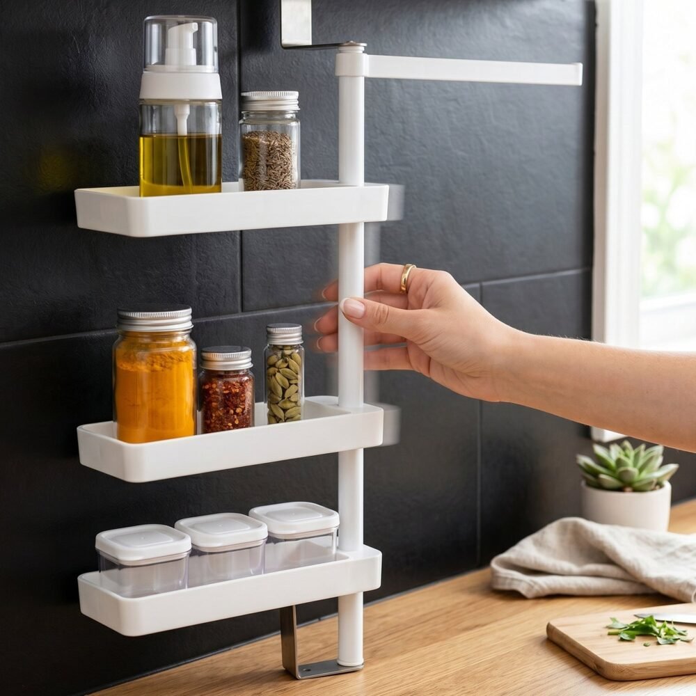 Rotating Storage Rack – 4-Tier Multipurpose Organizer