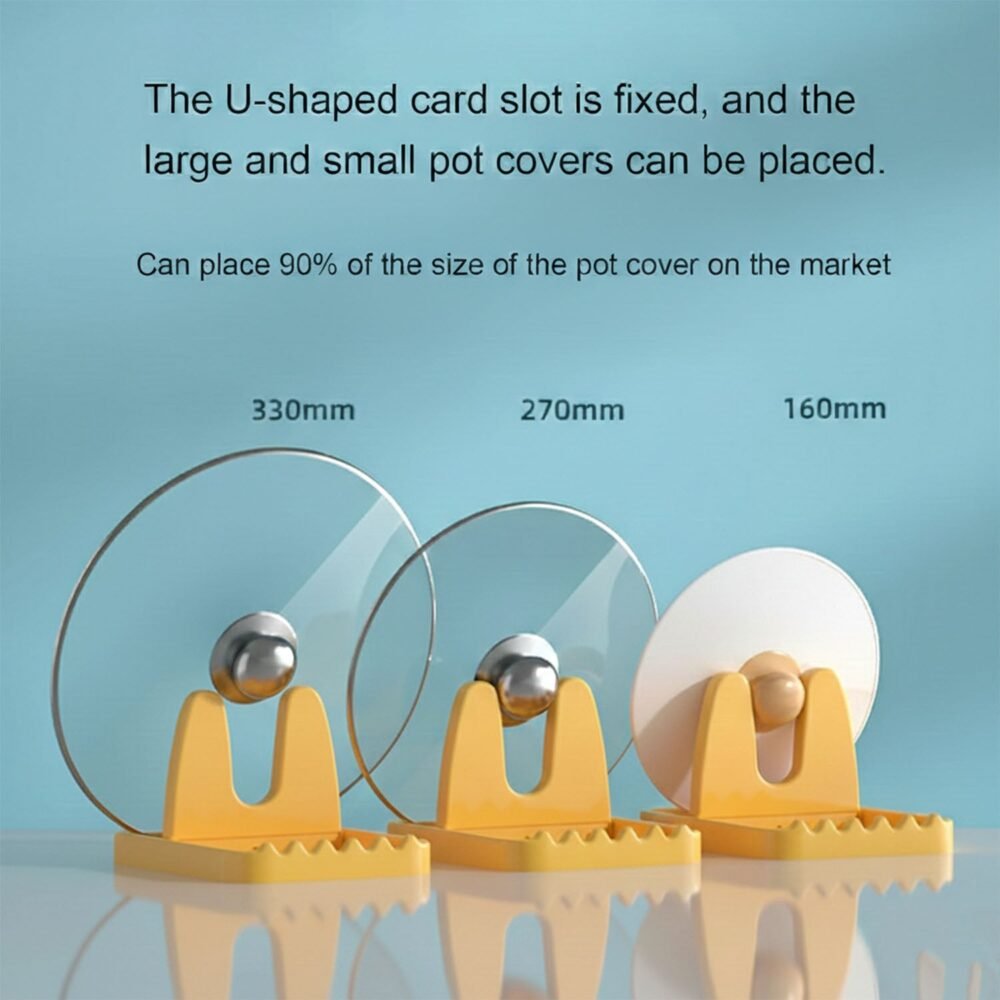 Kitchen Lid & Spoon Holder Stand – Compact & Heat-Resistant