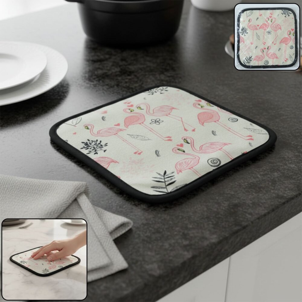 KitchenTowel-WOSKU-01.jpg Heat Resistant Kitchen Pot Holder Mat – Stylish 20×20 cm Protector