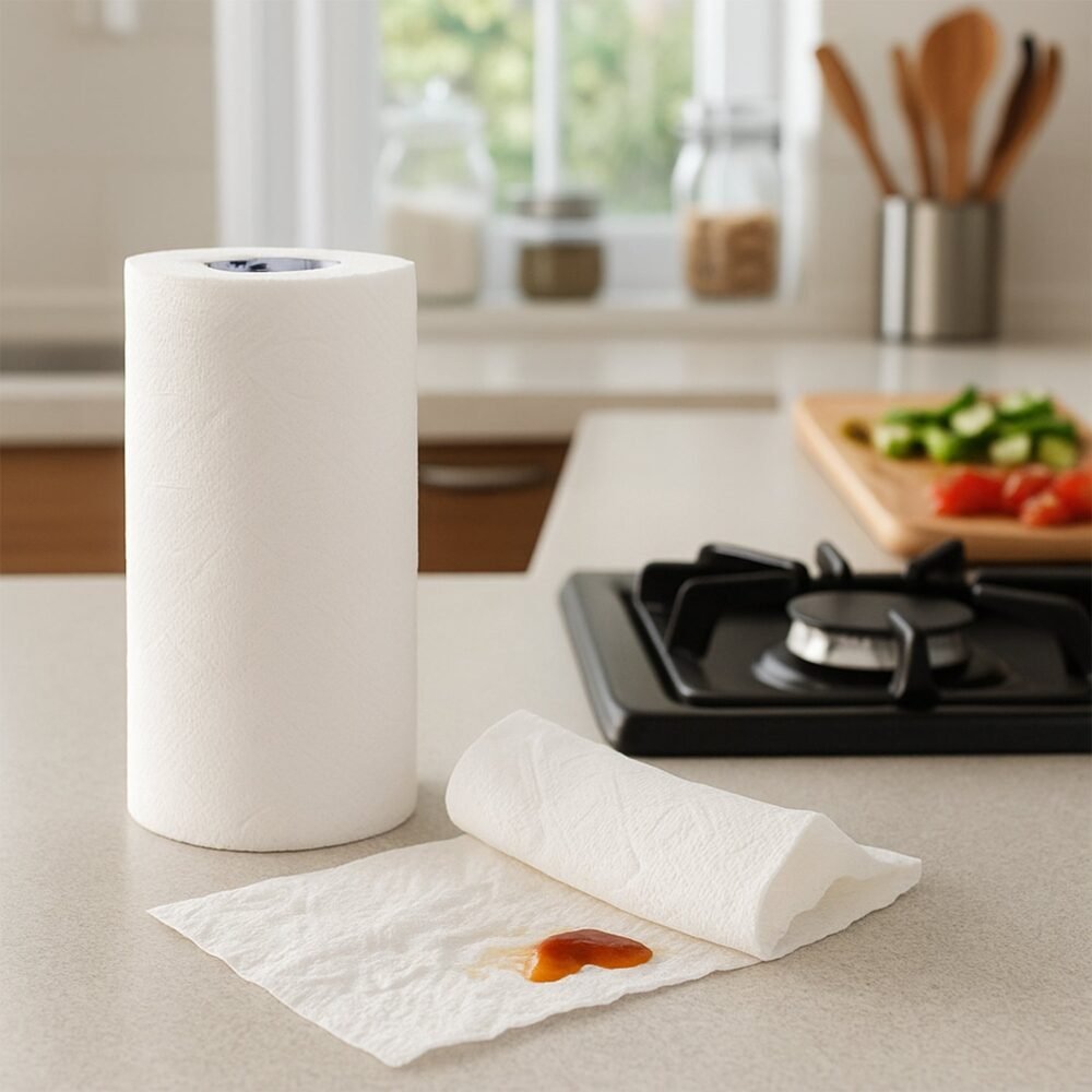 Kitchen Paper Towel Roll – 60 Super Absorbent Sheets