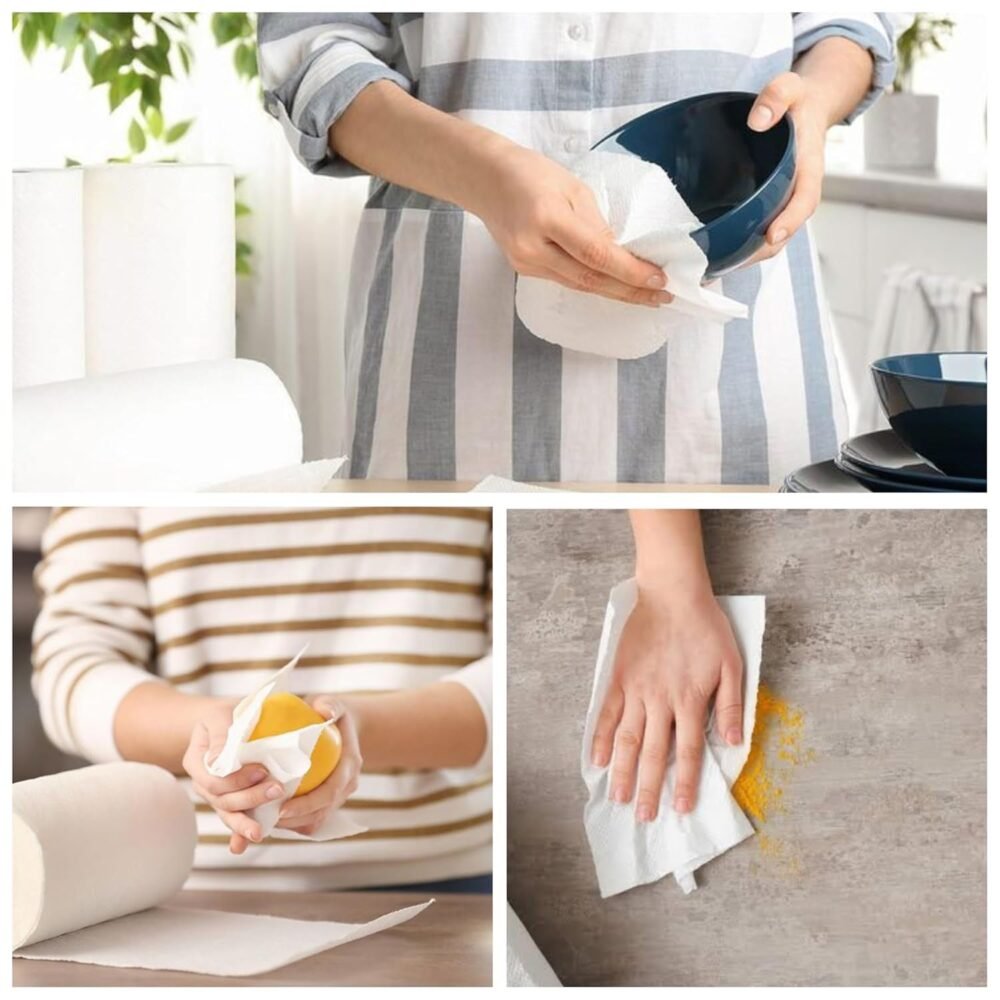 Kitchen Paper Towel Roll – 60 Super Absorbent Sheets