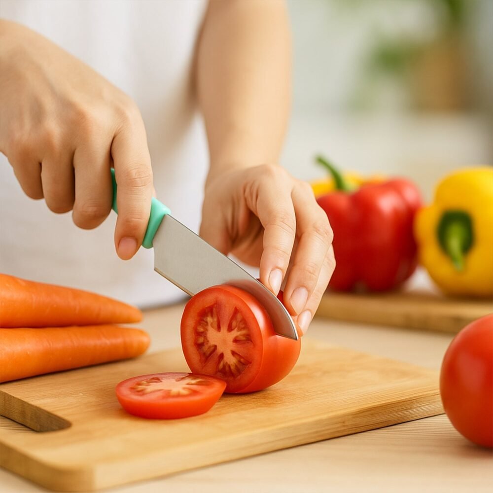Knife-03_3cc9a543-1b63-4a28-8691-d623ec78765a.jpg Stainless Steel Kitchen Knife – Ergonomic Soft Grip & Protective Cover