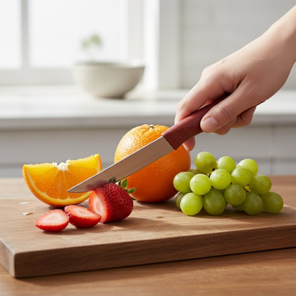 Stainless Steel Fruit Knife Set – Sharp & Ergonomic 3-Piece