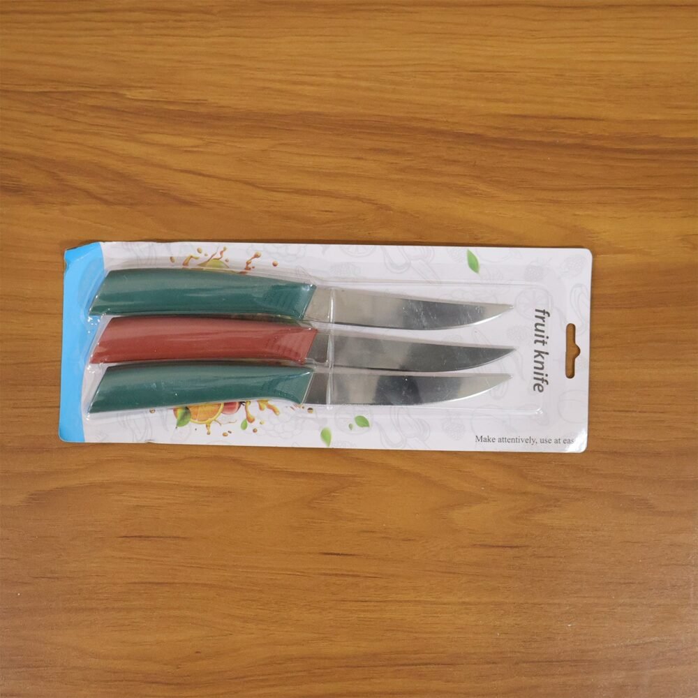 Stainless Steel Fruit Knife Set – Sharp & Ergonomic 3-Piece