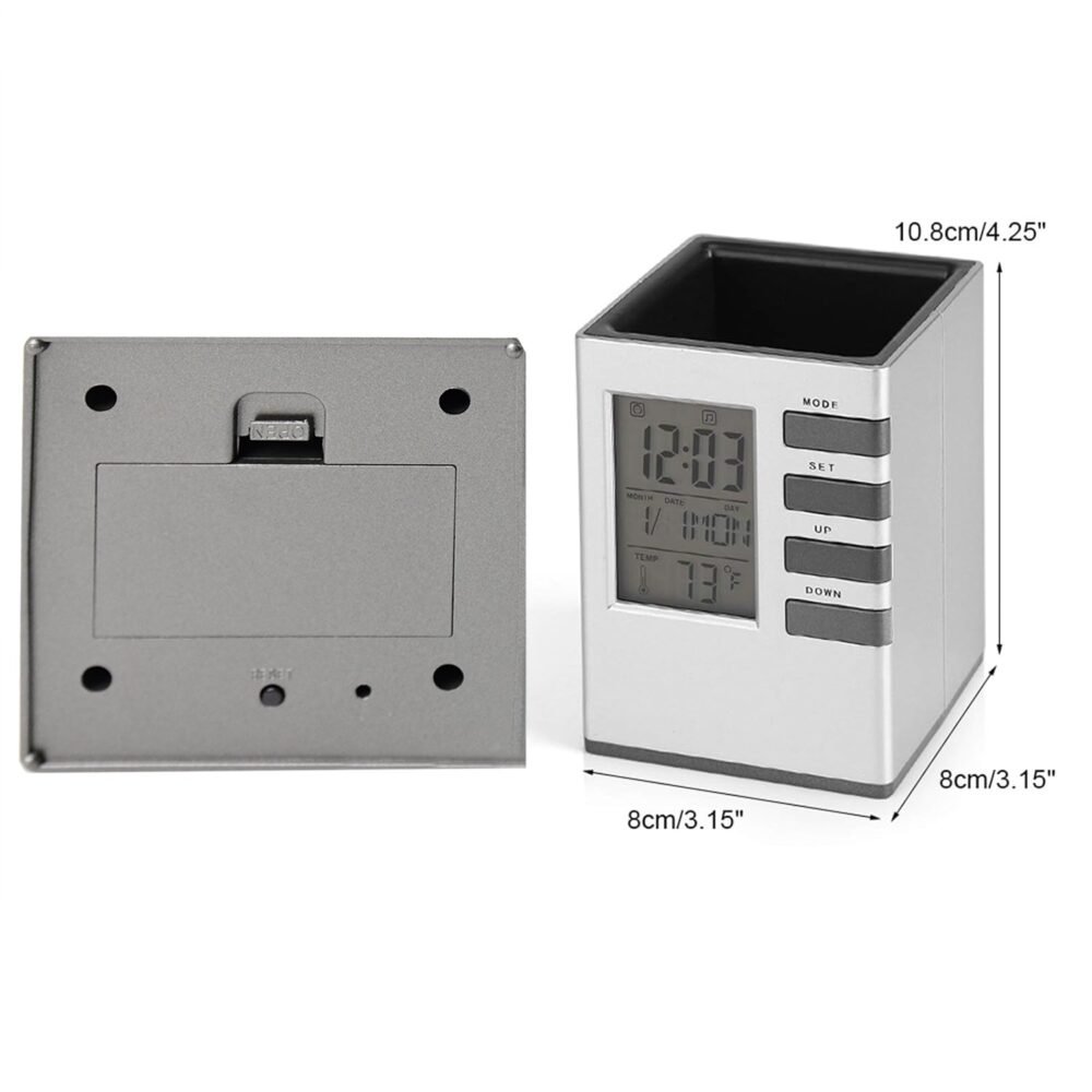 Digital Desk Clock – Multifunction with Pen Holder & Temp Display