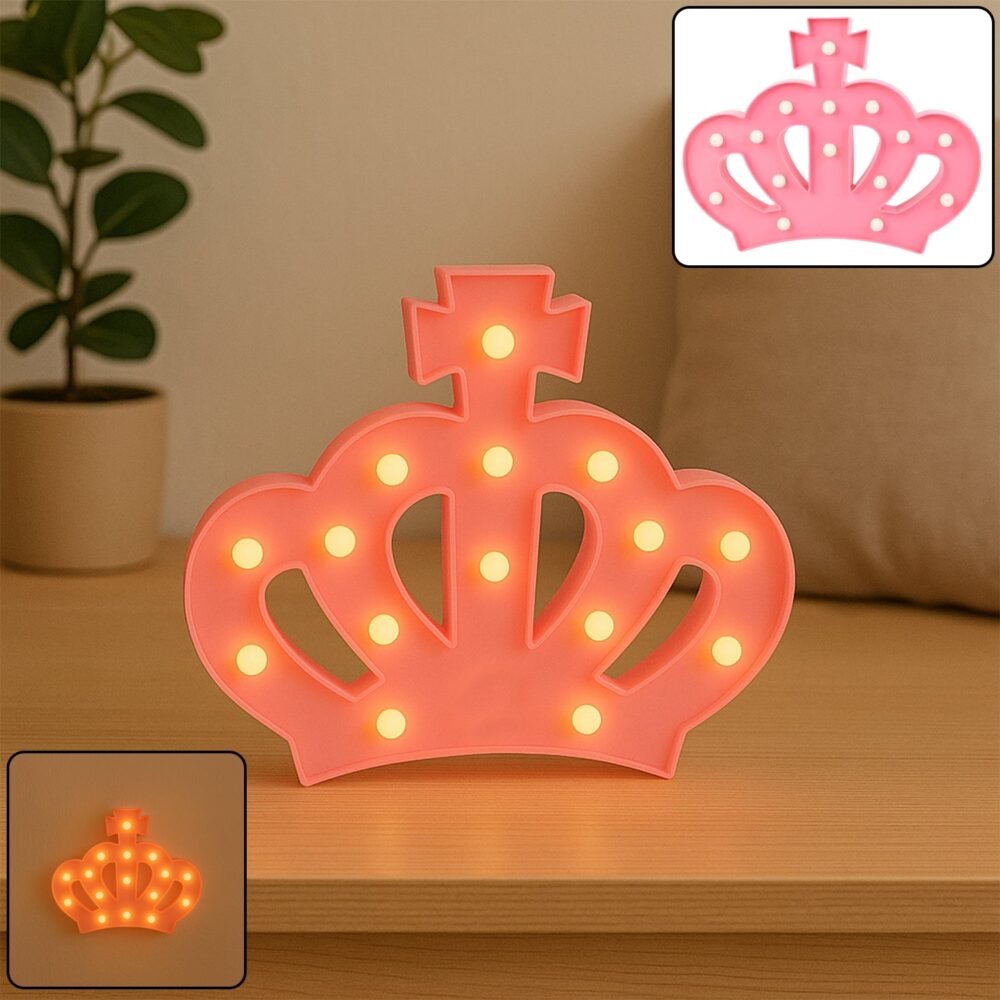 Crown LED Night Light – Battery Operated Decorative Lamp
