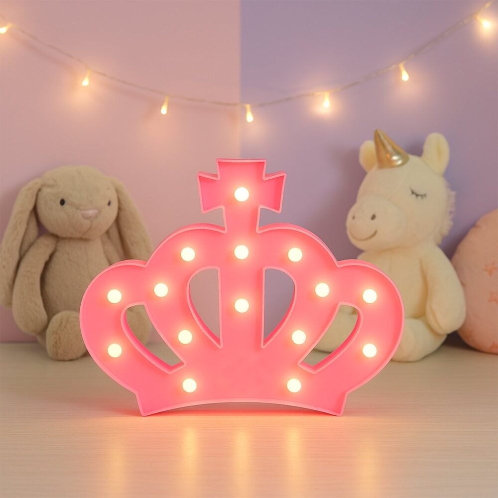 Crown LED Night Light – Battery Operated Decorative Lamp