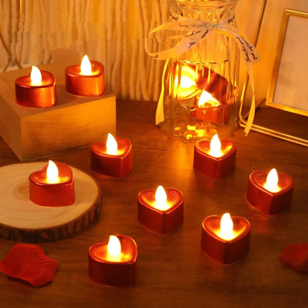 LED-tealight-candles-04.jpg Heart Shaped LED Tea Light Candles – 12 Pc Mix Color Set