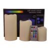 LED Flameless Candle Set – 3-Piece with Remote Control & Multicolor Light