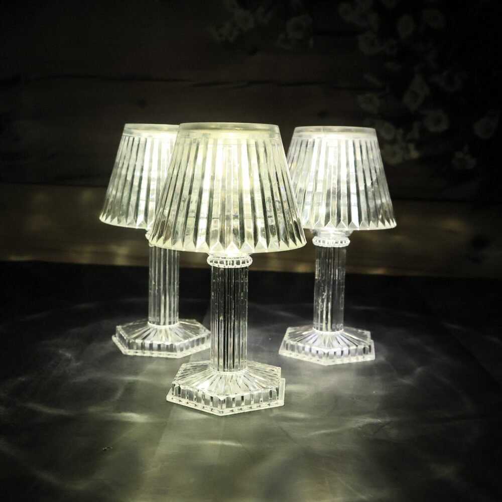 Crystal Style LED Table Lamps – Elegant Flameless Set of 12