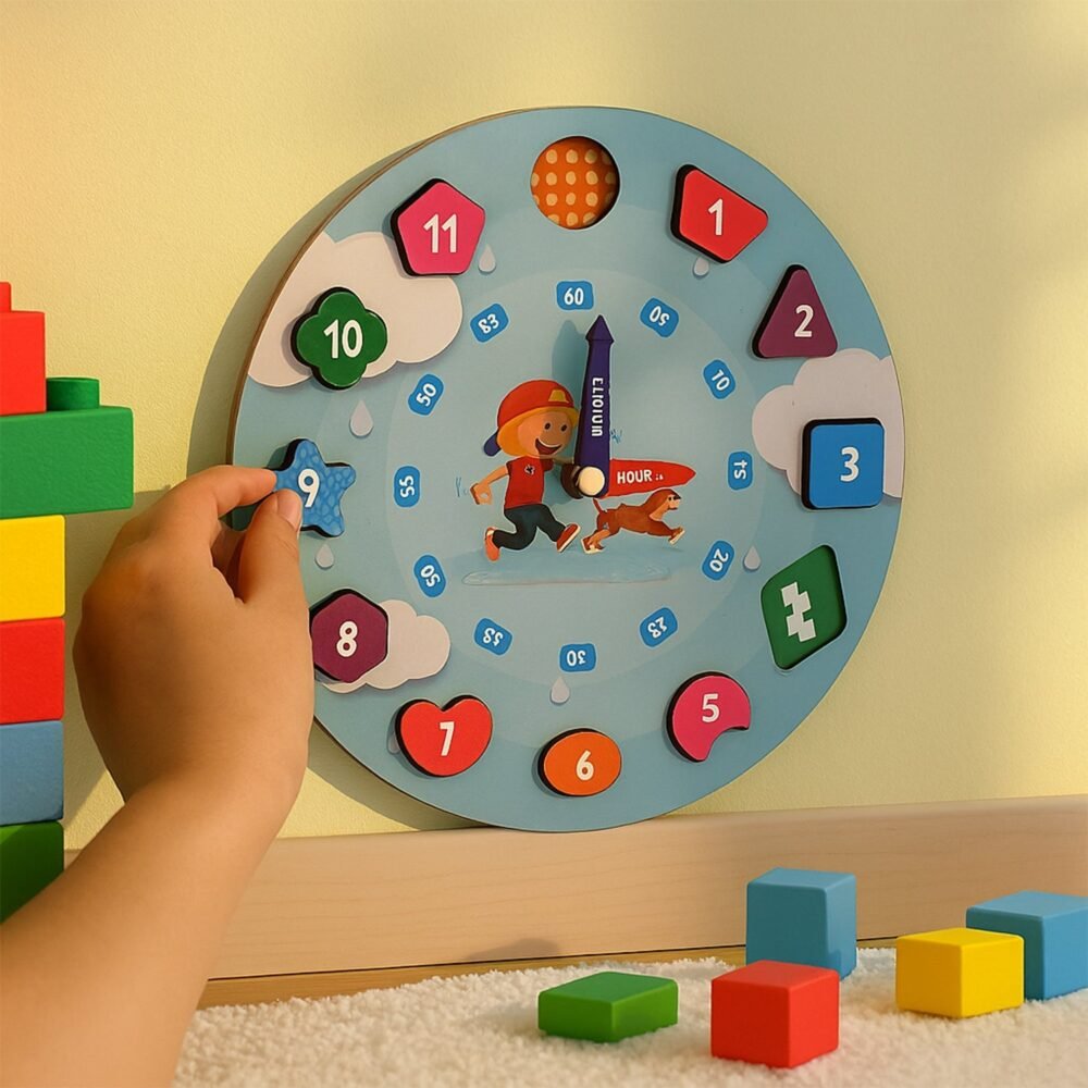 Learning-Wooden-Clock-06_ca266a22-77fa-4755-beb3-16df654ab432.jpg Wooden Educational Learning Clock Toy – Movable Hands & Shape Blocks