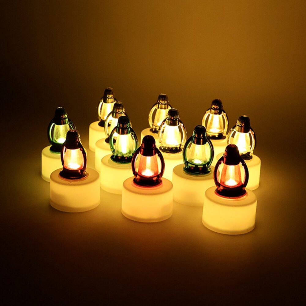 LED Decorative Candle Lamps – Set of 12 Multicolor Flameless Lights