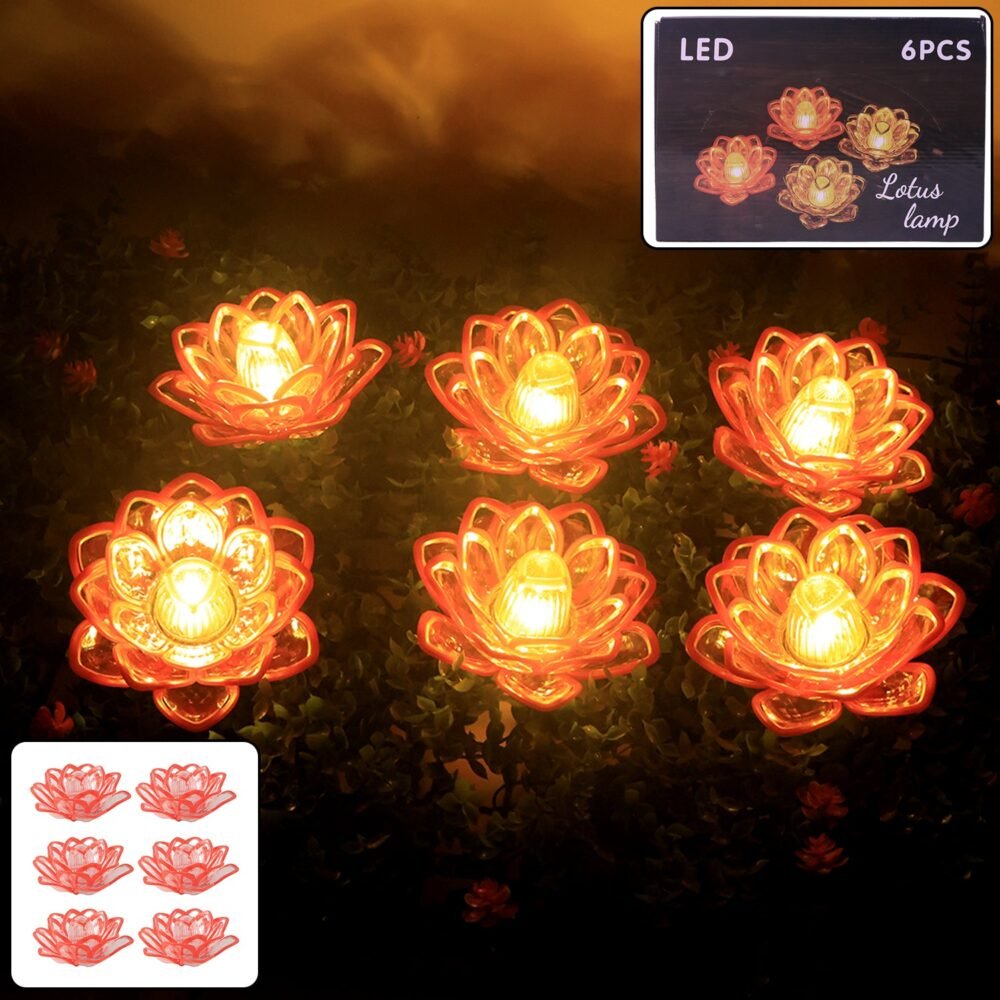 Led-Lotus-Lamp-01.jpg Lotus Shaped LED Flameless Candles – Set of 6 Decorative Lights