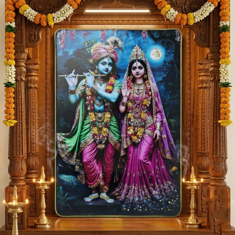 Radha Krishna Wall Frame – Divine Home Decor for Spiritual Spaces