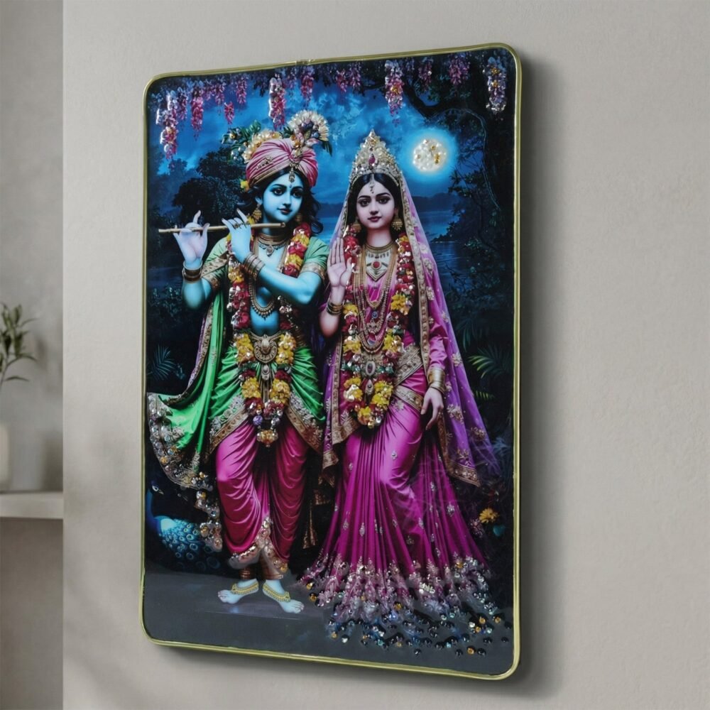 Radha Krishna Wall Frame – Divine Home Decor for Spiritual Spaces