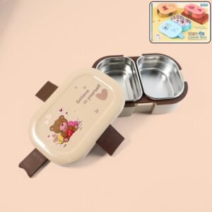 Lunch-Box-01_62ddc6f2-aebf-4abf-b60d-b0192cc47424.jpg Kids Lunch Box – Cute Teddy Printed 500 ML with Stainless Steel Containers