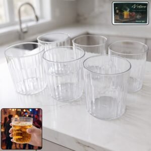 LuxuryGlasses-WOSKU-01.jpg Glass Drinking Set – Stylish & Durable 6-piece 300ml Glassware
