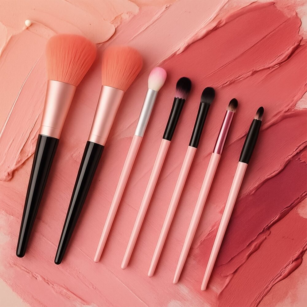 Professional Soft Makeup Brush Set – 7-Pc with Travel Pouch