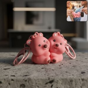 Couple Bear Keychain Set – Durable Lightweight Matching Rings